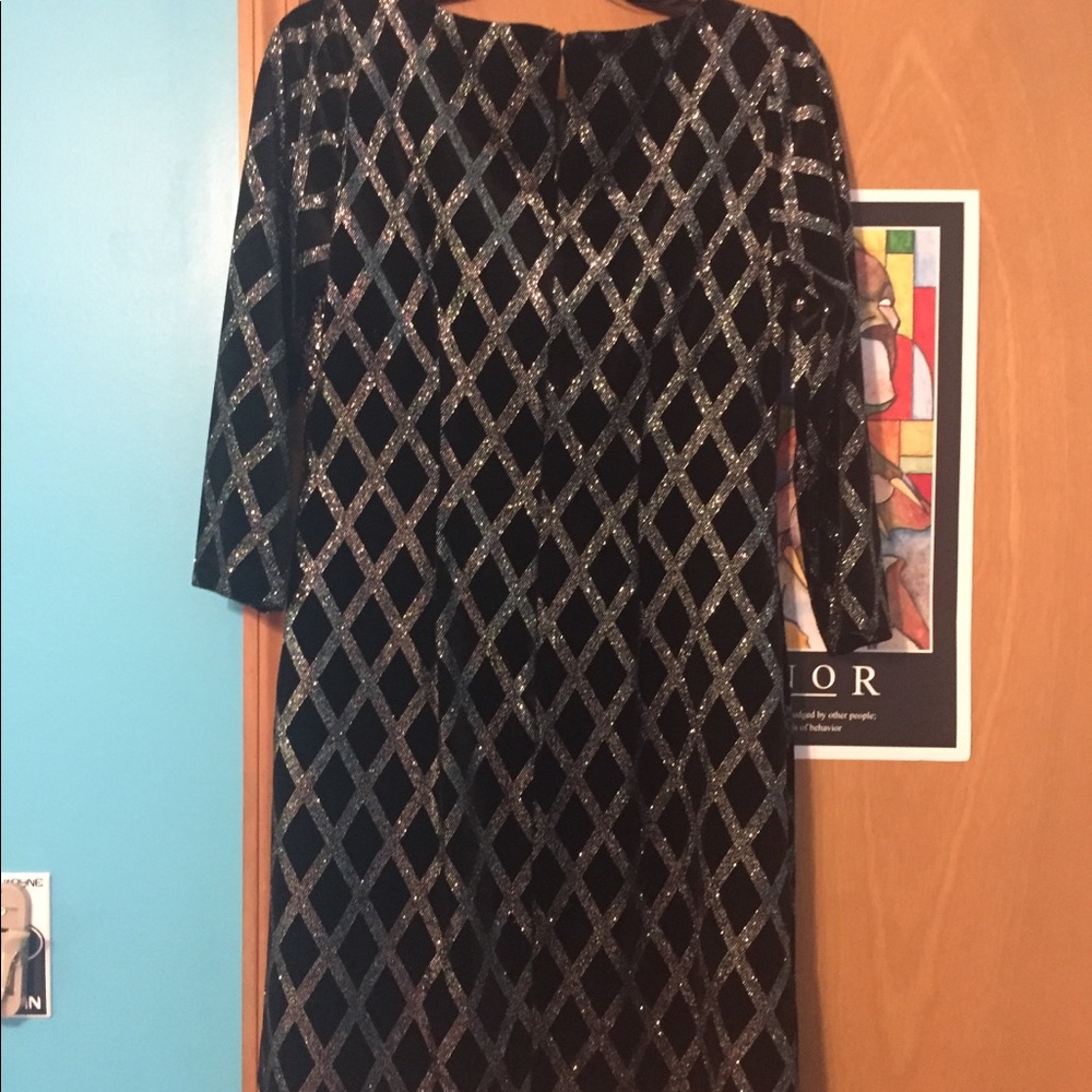 Black Velvet Glitter Dress - Picture 2 of 4